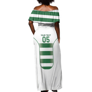 Custom Zimbabwe Sables Rugby Off Shoulder Maxi Dress Sporty Style