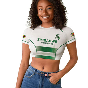 Custom Zimbabwe Sables Rugby Raglan Cropped T shirt Sporty Style