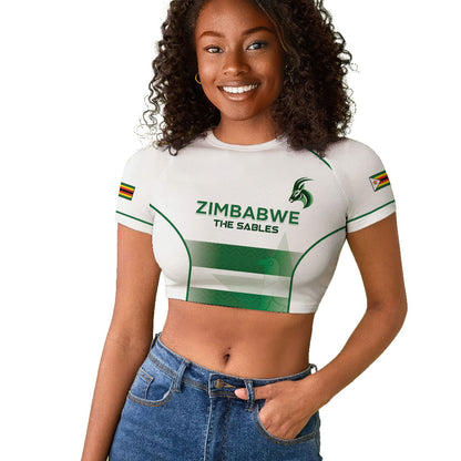 Custom Zimbabwe Sables Rugby Raglan Cropped T shirt Sporty Style