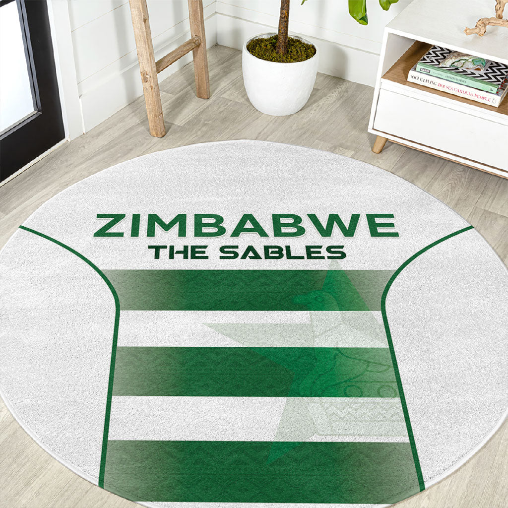 Zimbabwe Sables Rugby Round Carpet Sporty Style