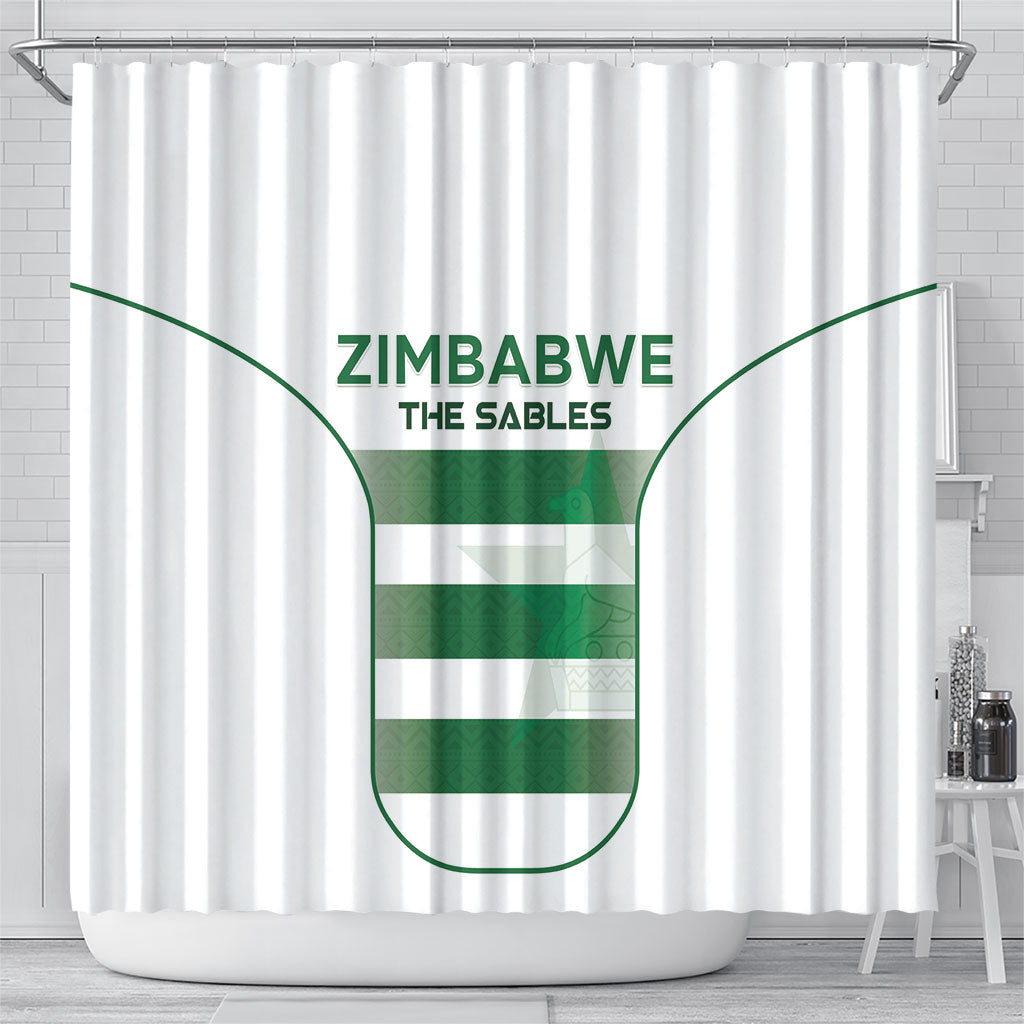 Zimbabwe Sables Rugby Shower Curtain Sporty Style