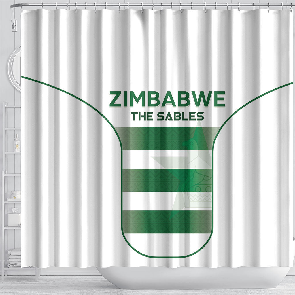 Zimbabwe Sables Rugby Shower Curtain Sporty Style