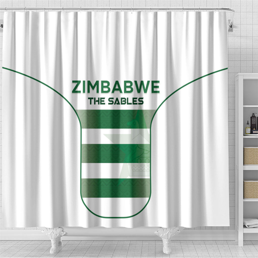 Zimbabwe Sables Rugby Shower Curtain Sporty Style