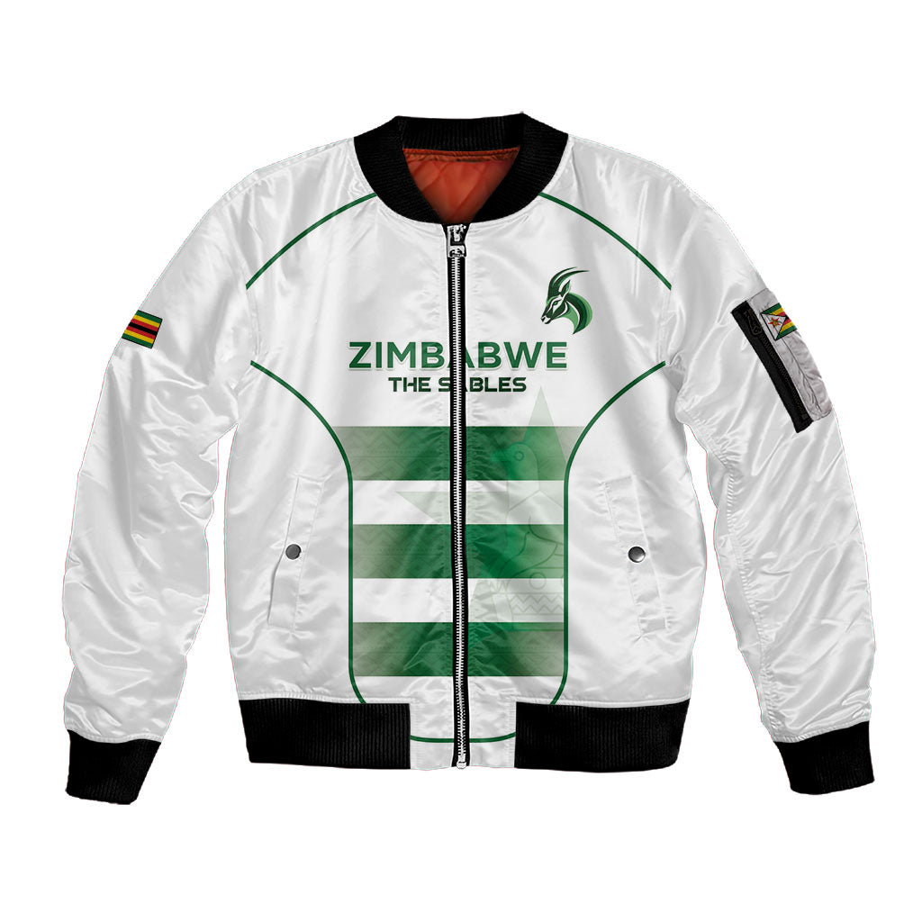 Custom Zimbabwe Sables Rugby Sleeve Zip Bomber Jacket Sporty Style