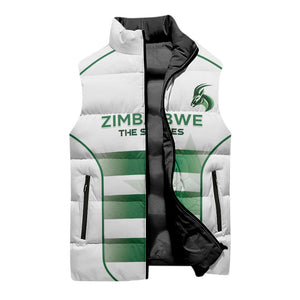 Custom Zimbabwe Sables Rugby Sleeveless Puffer Jacket Sporty Style
