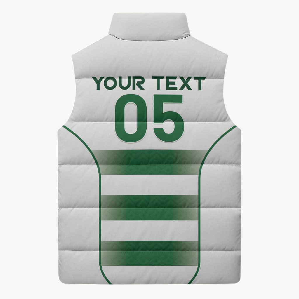 Custom Zimbabwe Sables Rugby Sleeveless Puffer Jacket Sporty Style