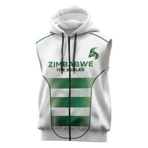 Custom Zimbabwe Sables Rugby Sleeveless Zip Hoodie Sporty Style