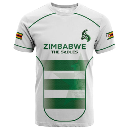 Custom Zimbabwe Sables Rugby T shirt Sporty Style