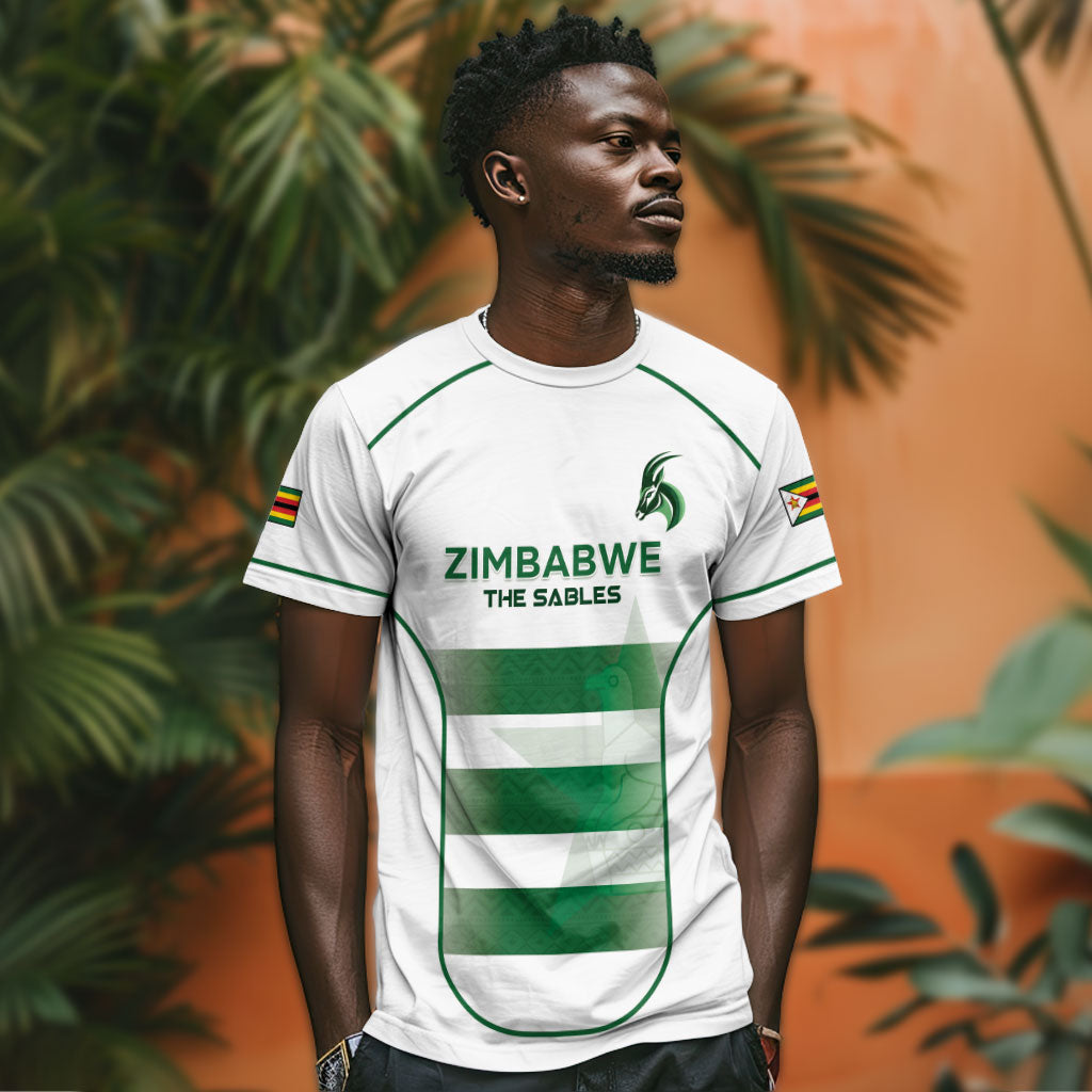 Custom Zimbabwe Sables Rugby T shirt Sporty Style
