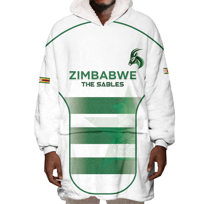 Custom Zimbabwe Sables Rugby Wearable Blanket Hoodie Sporty Style