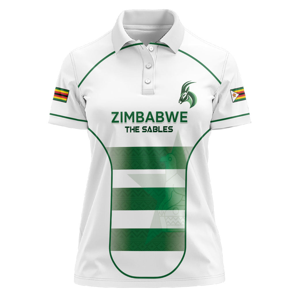Custom Zimbabwe Sables Rugby Women Polo Shirt Sporty Style