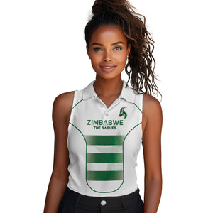 Custom Zimbabwe Sables Rugby Women Sleeveless Polo Shirt Sporty Style