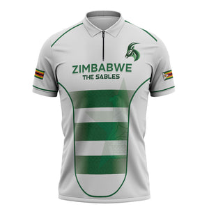 Custom Zimbabwe Sables Rugby Zipper Polo Shirt Sporty Style