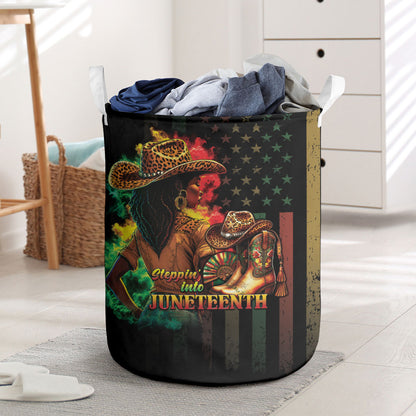 Steppin' into Juneteenth 1865 Laundry Basket Melanin Cowgirl Grunge Style