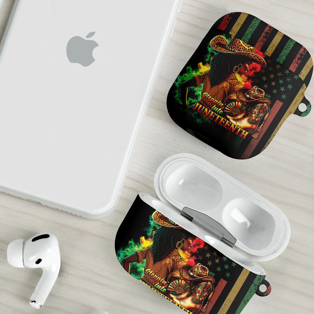 Steppin' into Juneteenth 1865 AirPods Case Melanin Cowgirl Grunge Style