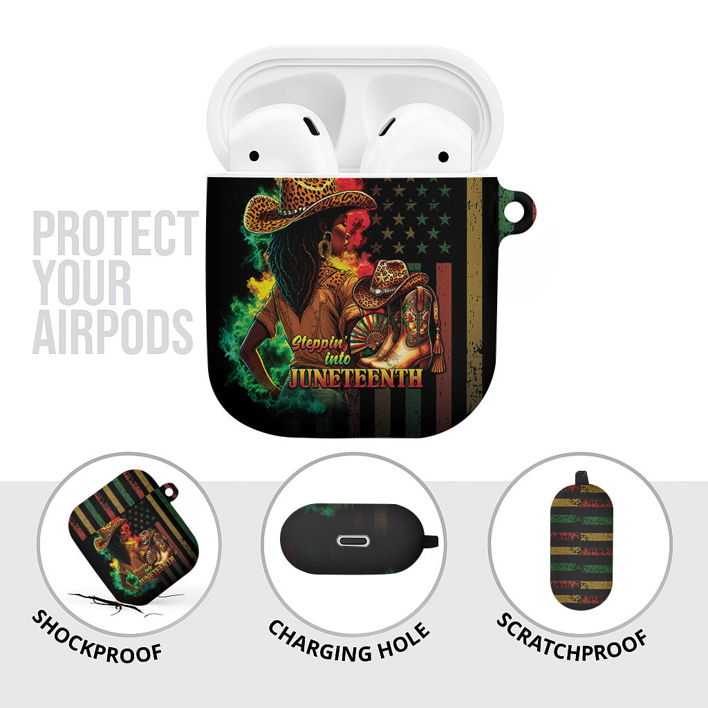 Steppin' into Juneteenth 1865 AirPods Case Melanin Cowgirl Grunge Style