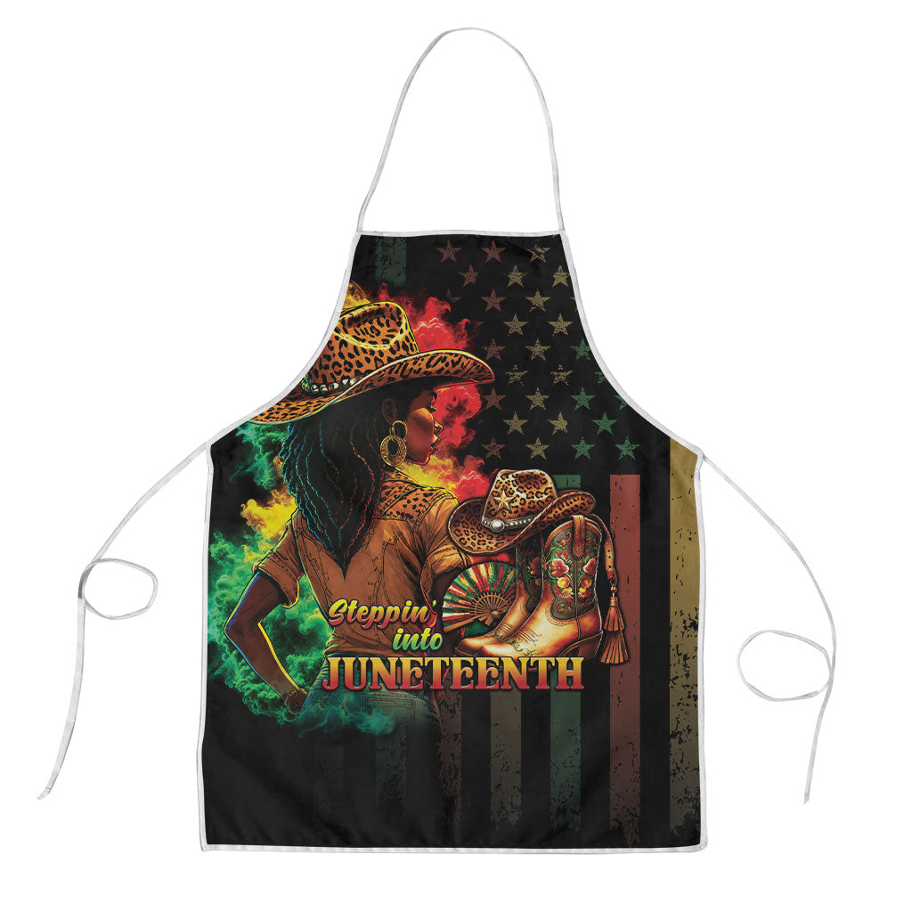Steppin' into Juneteenth 1865 Apron Melanin Cowgirl Grunge Style