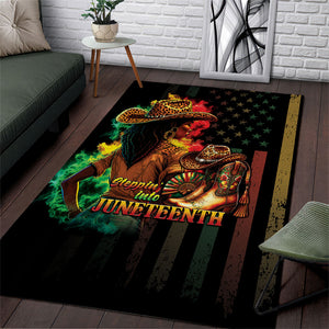Steppin' into Juneteenth 1865 Area Rug Melanin Cowgirl Grunge Style