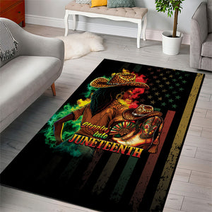Steppin' into Juneteenth 1865 Area Rug Melanin Cowgirl Grunge Style