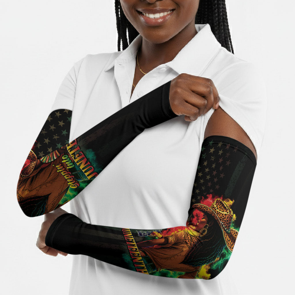 Steppin' into Juneteenth 1865 Arm Sleeves Melanin Cowgirl Grunge Style