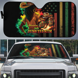 Steppin' into Juneteenth 1865 Auto Sun Shade Melanin Cowgirl Grunge Style