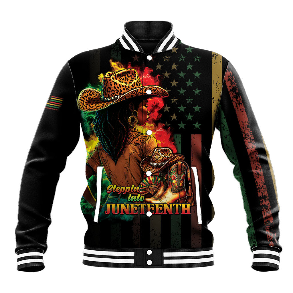 Steppin' into Juneteenth 1865 Baseball Jacket Melanin Cowgirl Grunge Style