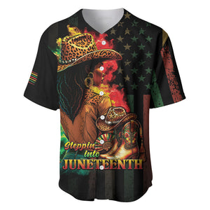 Steppin' into Juneteenth 1865 Baseball Jersey Melanin Cowgirl Grunge Style