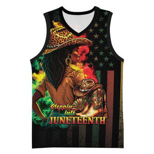 Steppin' into Juneteenth 1865 Basketball Jersey Melanin Cowgirl Grunge Style