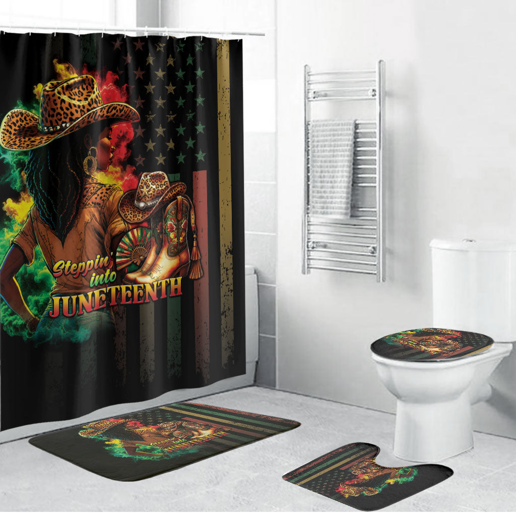 Steppin' into Juneteenth 1865 Bathroom Set Melanin Cowgirl Grunge Style