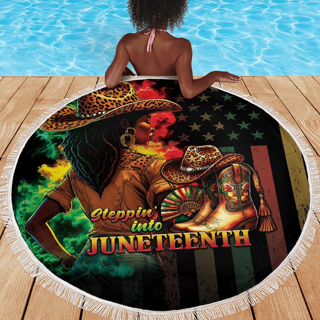 Steppin' into Juneteenth 1865 Beach Blanket Melanin Cowgirl Grunge Style