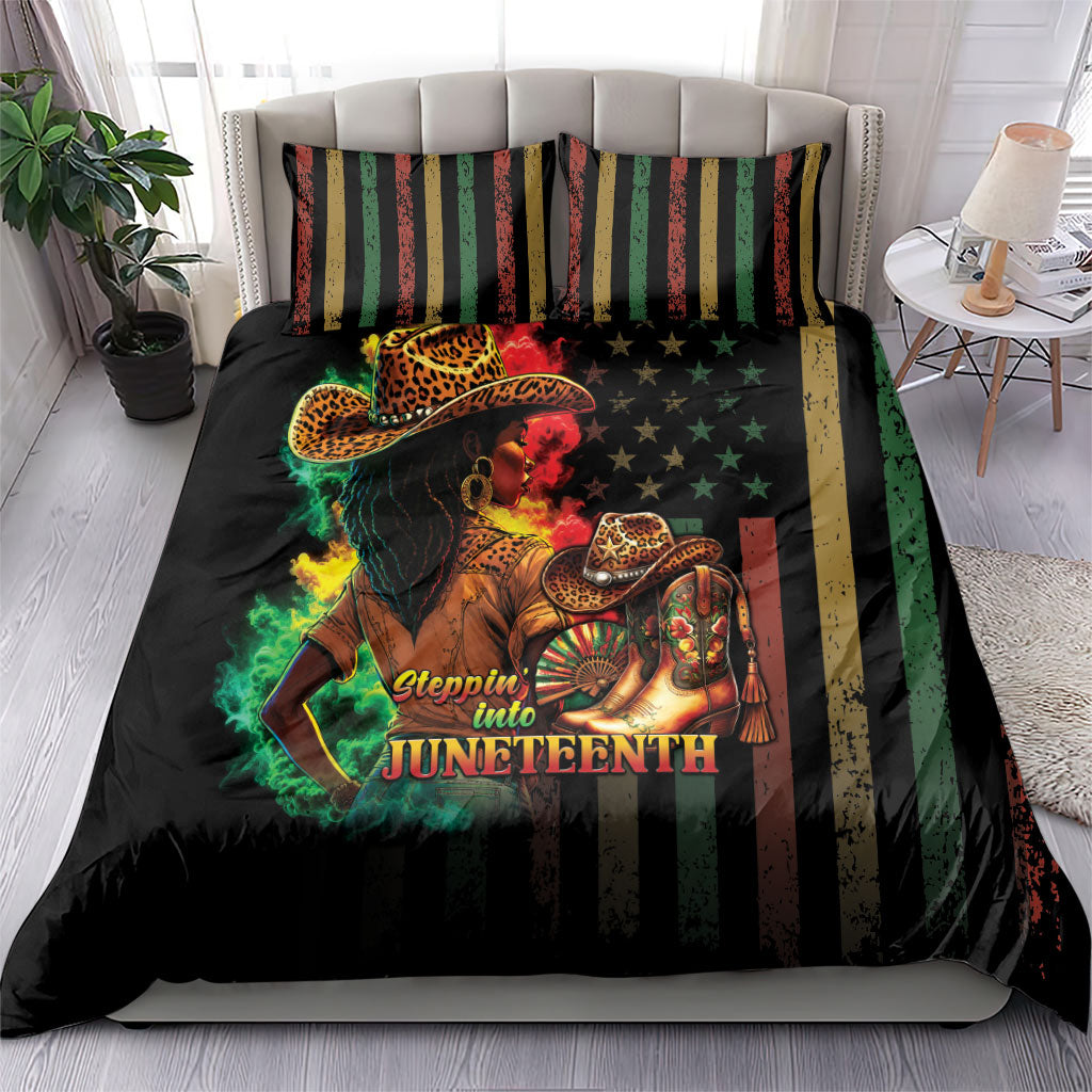 Steppin' into Juneteenth 1865 Bedding Set Melanin Cowgirl Grunge Style