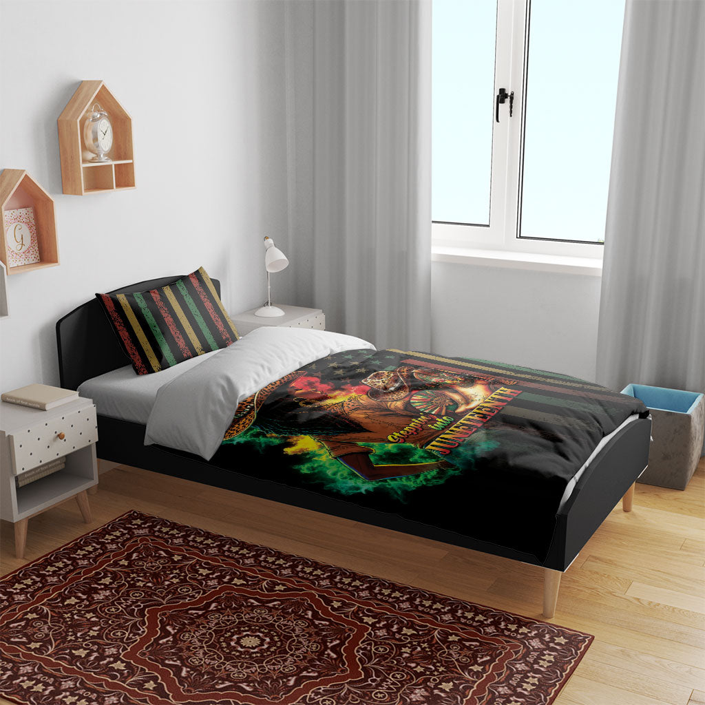Steppin' into Juneteenth 1865 Bedding Set Melanin Cowgirl Grunge Style