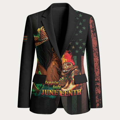 Steppin' into Juneteenth 1865 Blazer Melanin Cowgirl Grunge Style