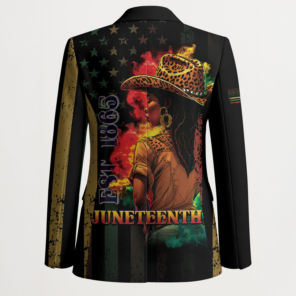 Steppin' into Juneteenth 1865 Blazer Melanin Cowgirl Grunge Style