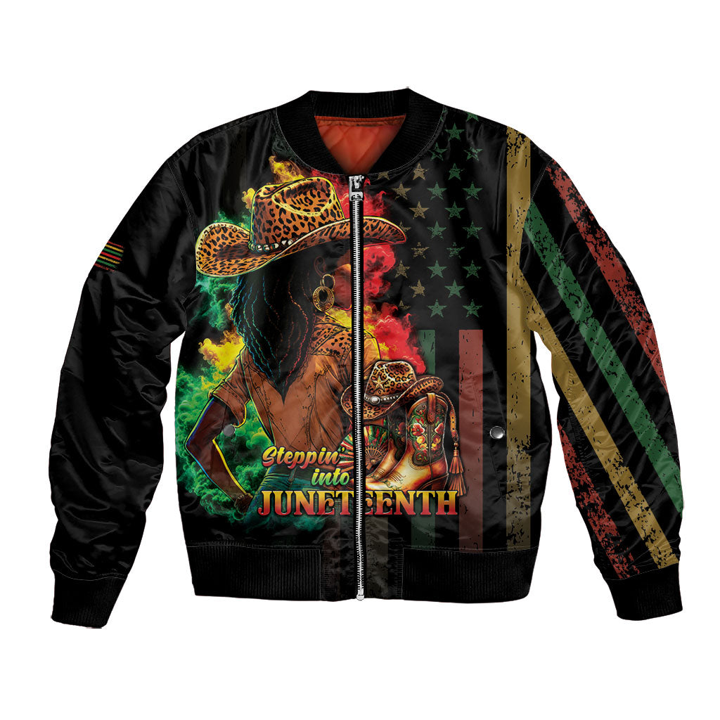 Steppin' into Juneteenth 1865 Bomber Jacket Melanin Cowgirl Grunge Style