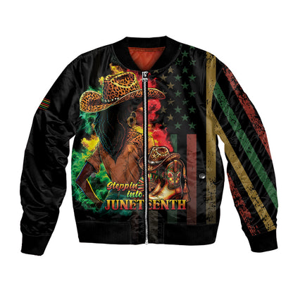 Steppin' into Juneteenth 1865 Bomber Jacket Melanin Cowgirl Grunge Style