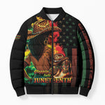 Steppin' into Juneteenth 1865 Bomber Puffer Jacket Melanin Cowgirl Grunge Style