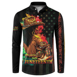 Steppin' into Juneteenth 1865 Button Sweatshirt Melanin Cowgirl Grunge Style
