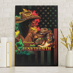 Steppin' into Juneteenth 1865 Canvas Wall Art Melanin Cowgirl Grunge Style