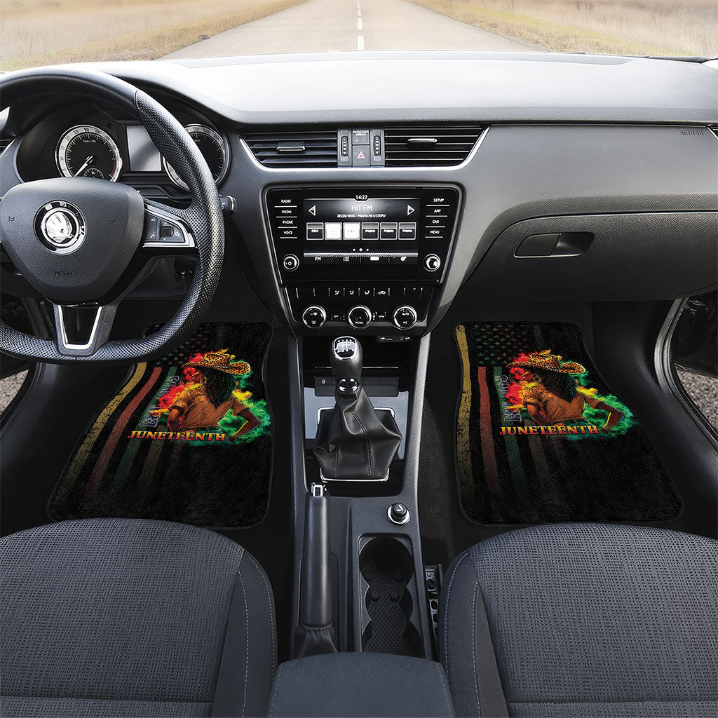 Steppin' into Juneteenth 1865 Car Mats Melanin Cowgirl Grunge Style