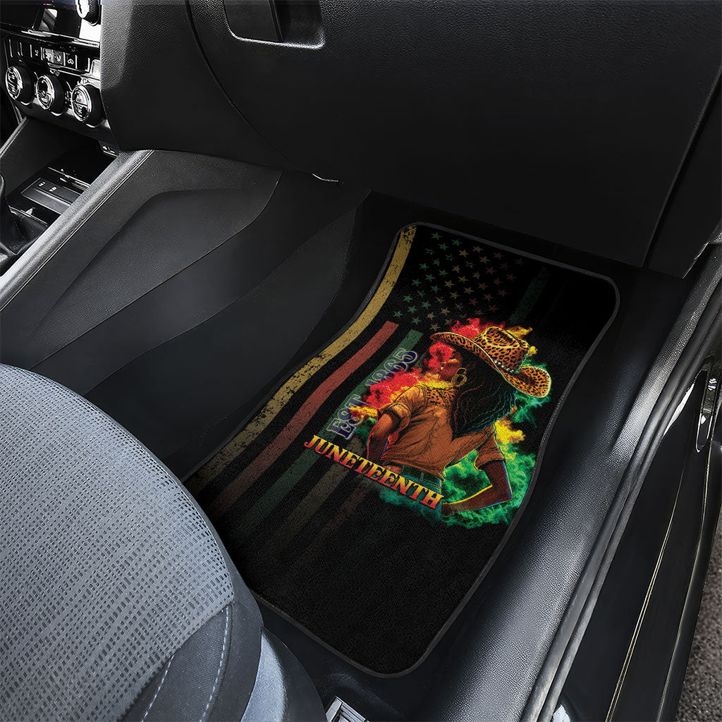 Steppin' into Juneteenth 1865 Car Mats Melanin Cowgirl Grunge Style