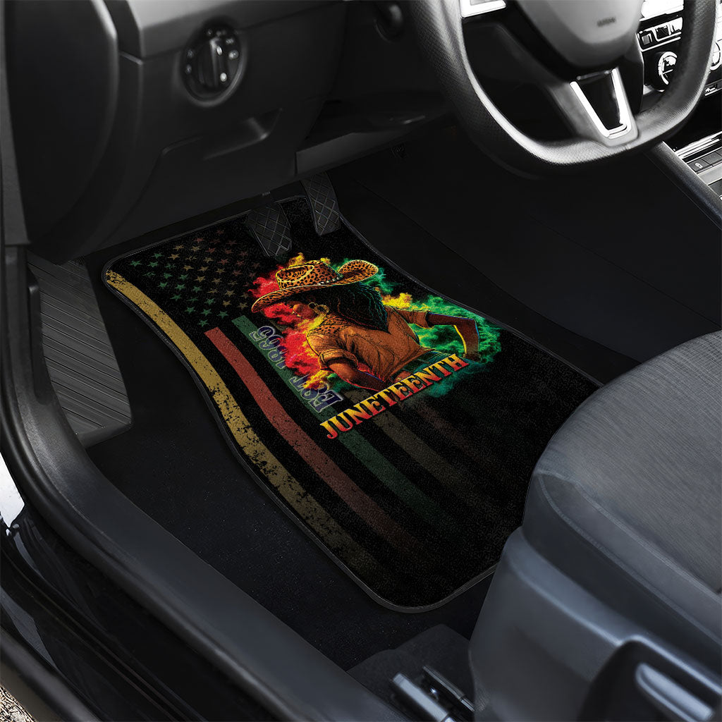 Steppin' into Juneteenth 1865 Car Mats Melanin Cowgirl Grunge Style