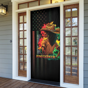 Steppin' into Juneteenth 1865 Door Cover Melanin Cowgirl Grunge Style