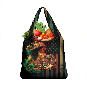 Steppin' into Juneteenth 1865 Grocery Bag Melanin Cowgirl Grunge Style