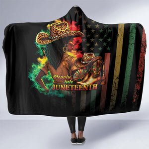Steppin' into Juneteenth 1865 Hooded Blanket Melanin Cowgirl Grunge Style