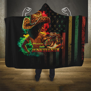 Steppin' into Juneteenth 1865 Hooded Blanket Melanin Cowgirl Grunge Style