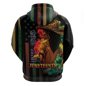 Steppin' into Juneteenth 1865 Hoodie Melanin Cowgirl Grunge Style