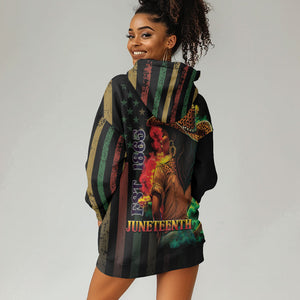 Steppin' into Juneteenth 1865 Hoodie Dress Melanin Cowgirl Grunge Style
