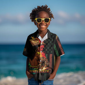 Steppin' into Juneteenth 1865 Kid Hawaiian Shirt Melanin Cowgirl Grunge Style