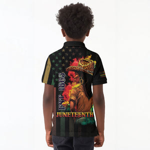 Steppin' into Juneteenth 1865 Kid Polo Shirt Melanin Cowgirl Grunge Style